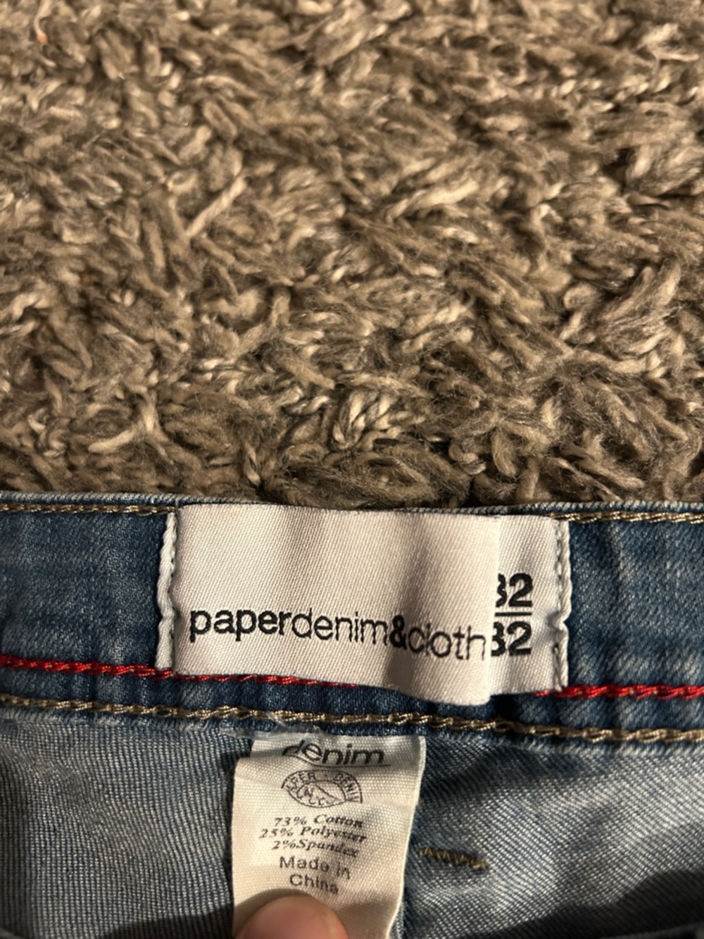 Paper Denim & Cloth Straight Blue Jeans with Red Stitching